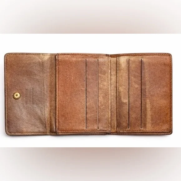 Louis Vuitton Monogram Snap Wallet Vintage Brown Canvas LV Authentic - Picture 3 of 8